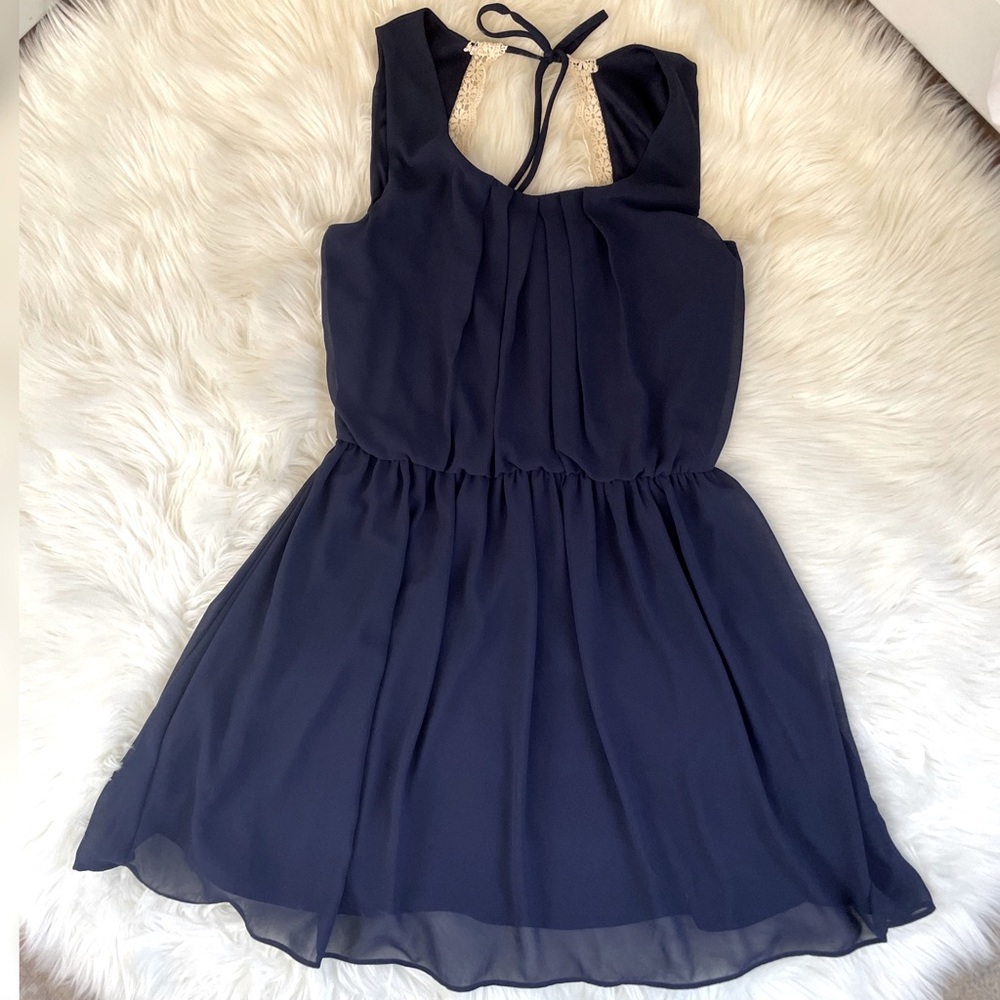 Size L Navy LuLus vacation mini dress